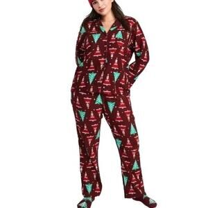 Old Navy Santa In The House Printed Flannel Pajama Set Womens Large
